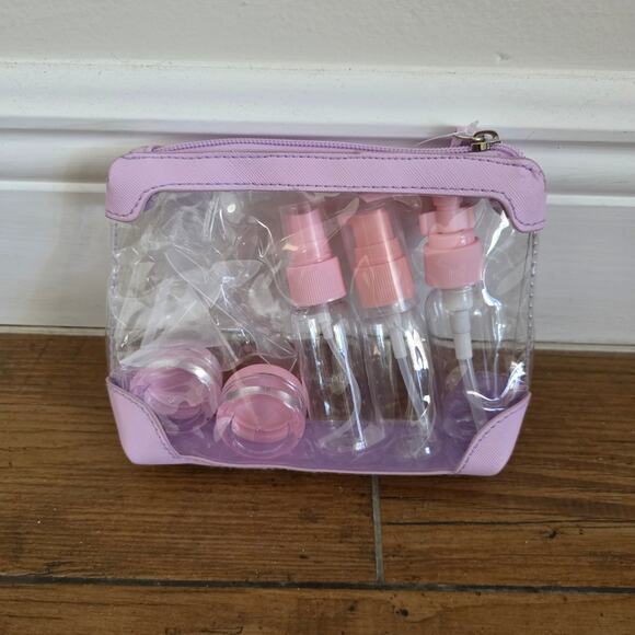 New 5 piece travel toiletry bag with containers - Picture 2 of 4